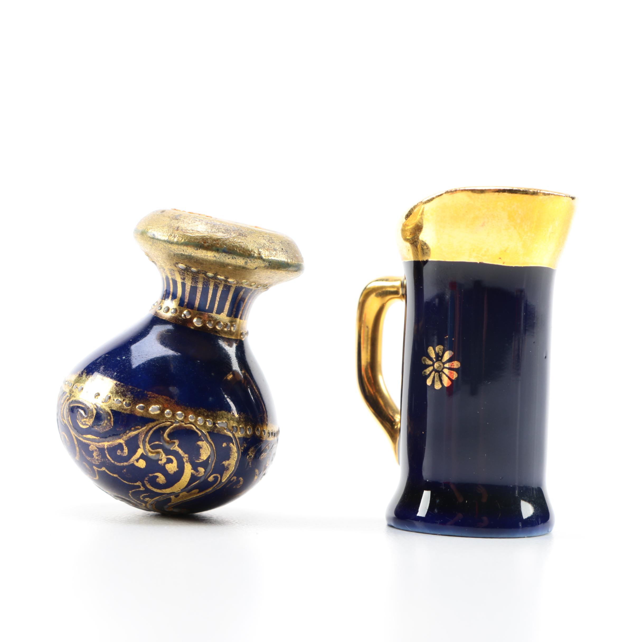 Antique Nippon Scent Bottle with Limoges Miniatures and Charlotte di Vita