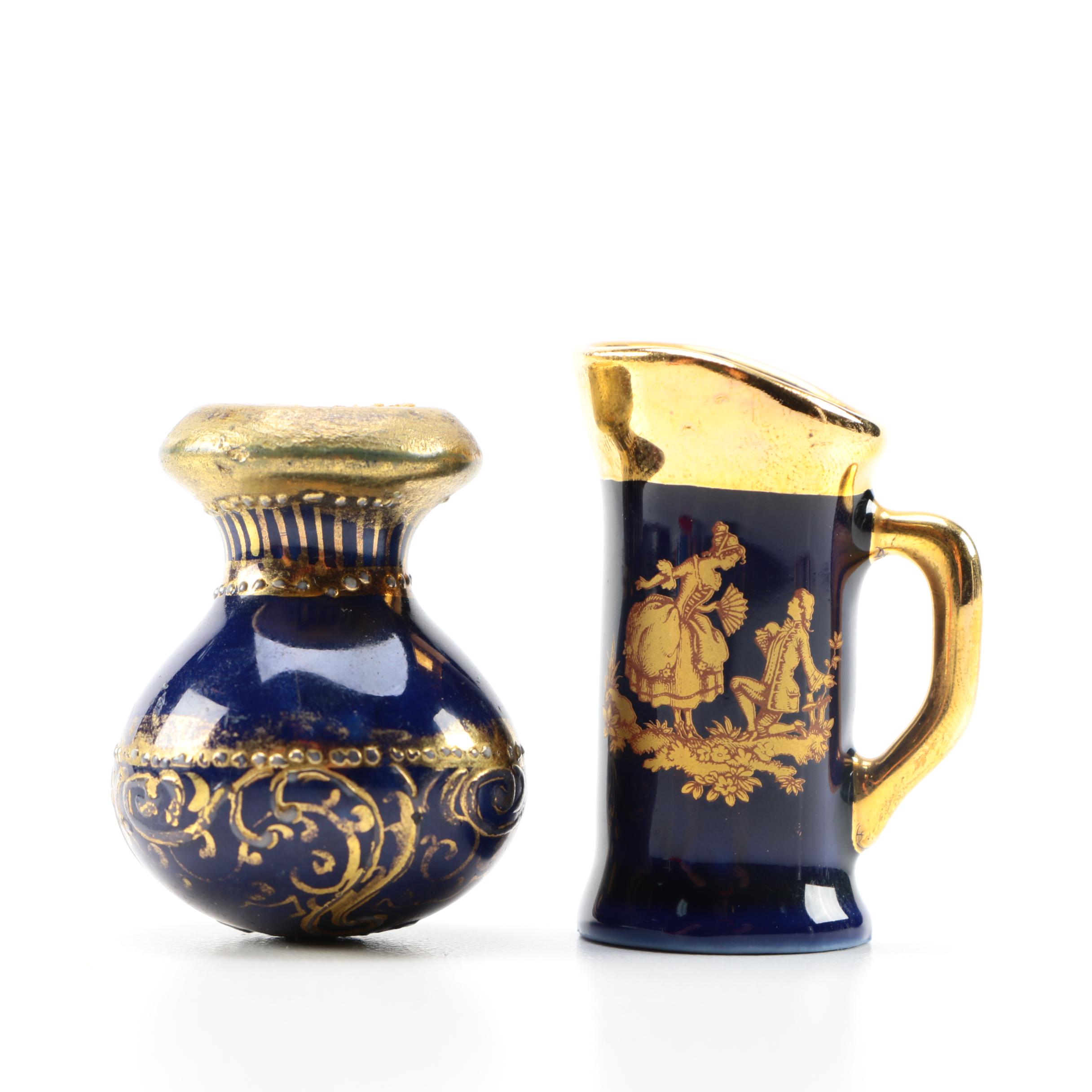 Antique Nippon Scent Bottle with Limoges Miniatures and Charlotte di Vita