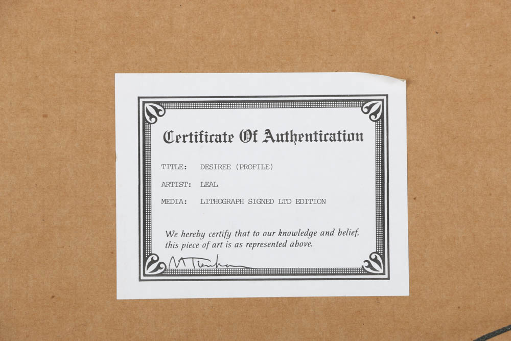 Steve Leal Limited Edition Lithograph "Desiree (Profile)"