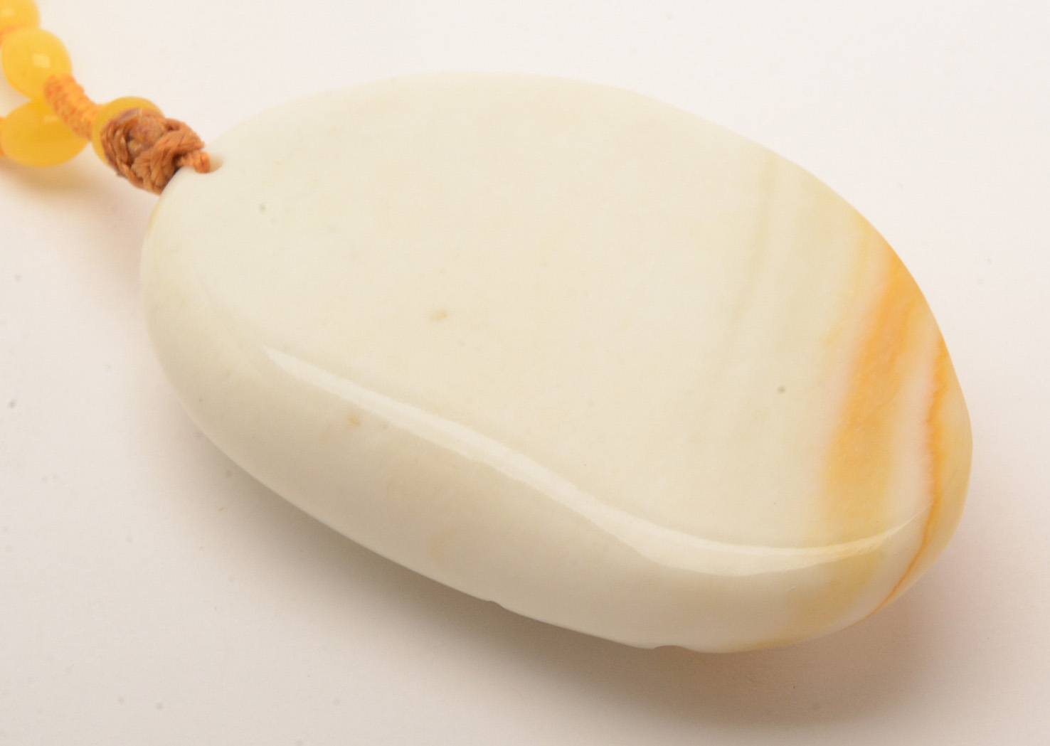 Chinese God of Longevity Carved Serpentine Pendant Necklace