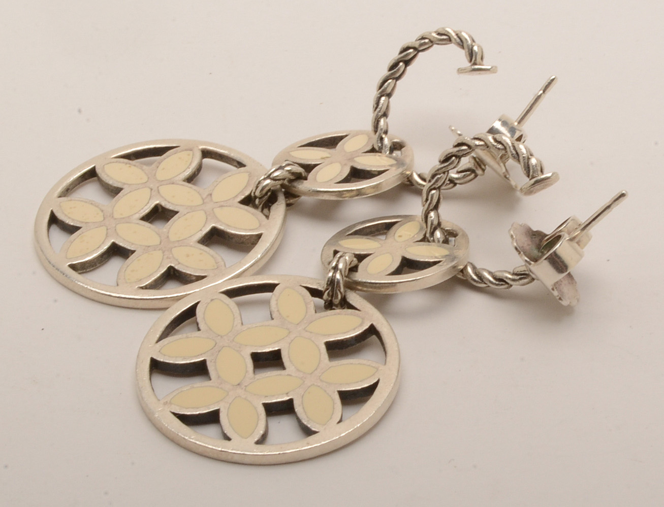 John Hardy Enameled Sterling Silver Earrings