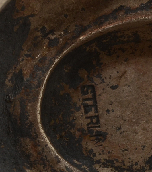 Sterling Silver Ring With Foliate Initials