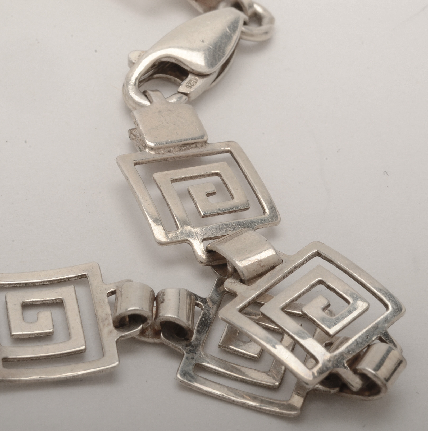 Sterling Silver Greek Key Design Necklace