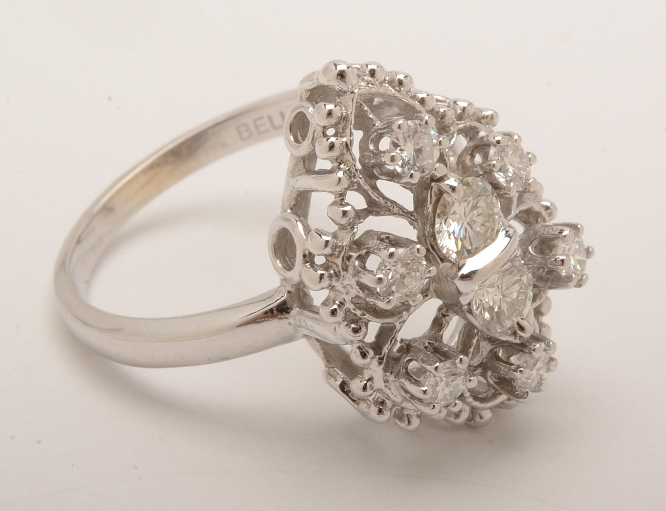 Bellcrest 14K White Gold and Diamond Ring