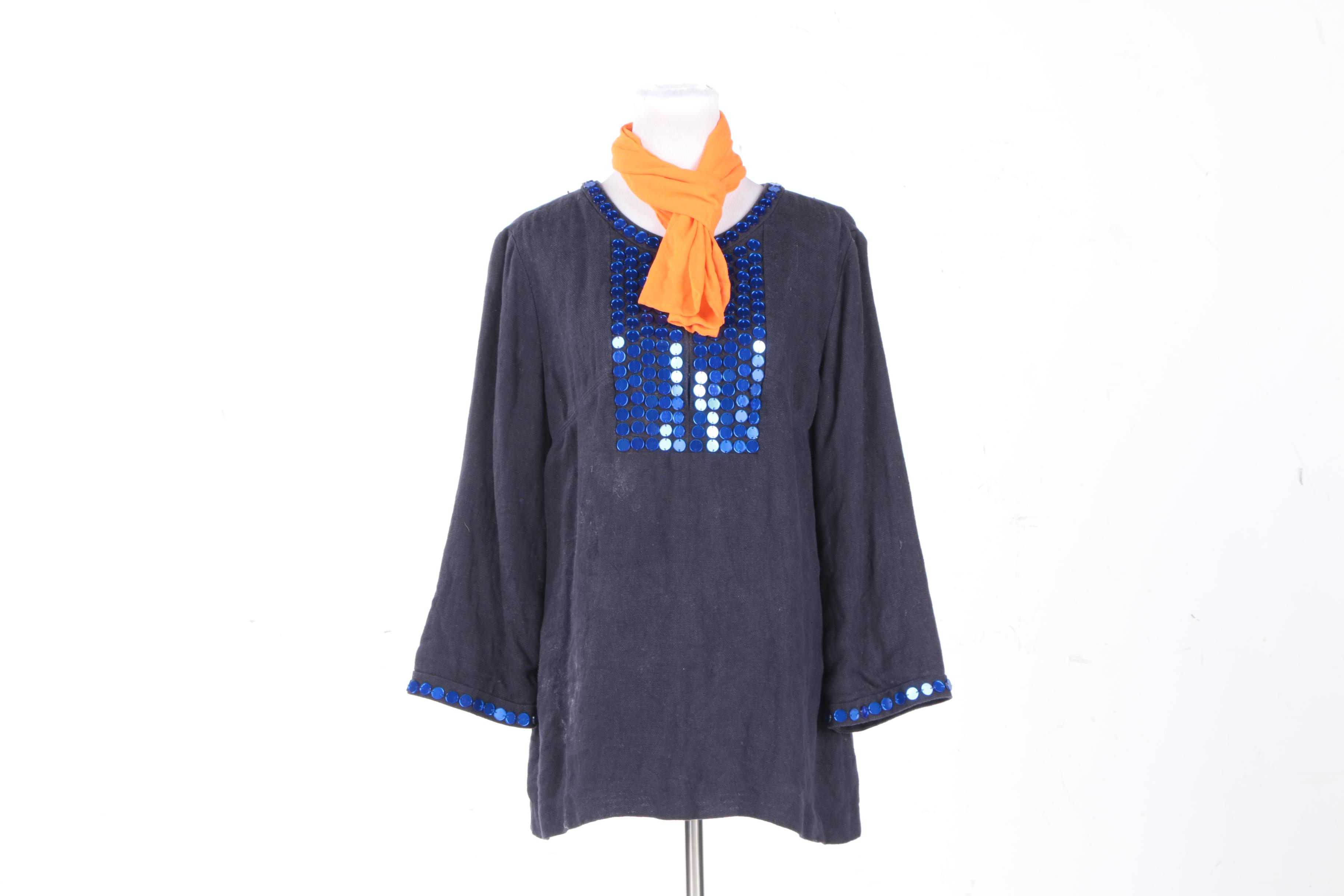 Tory Burch Linen Shirt Including Scarf