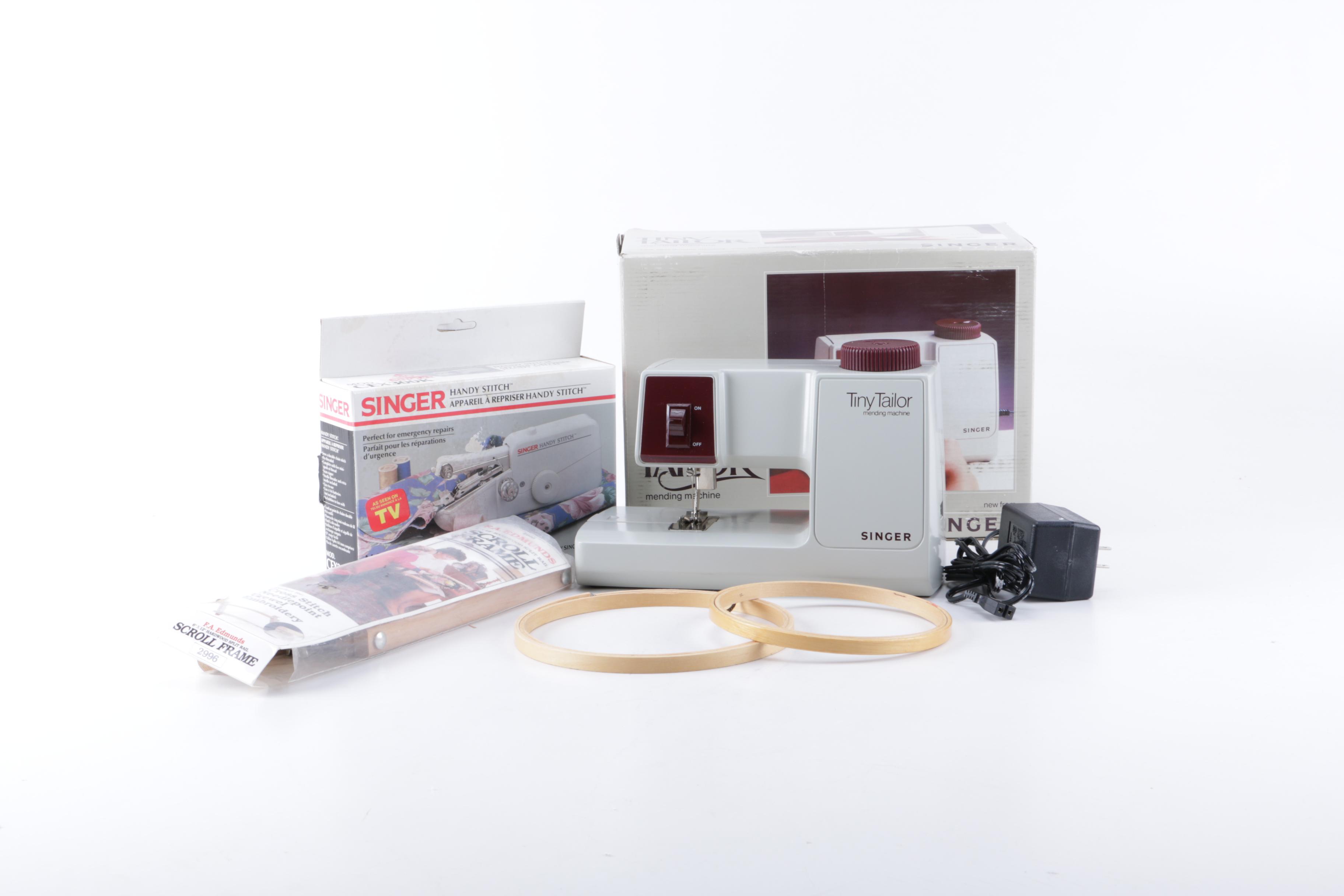 Assorted Sewing Equipment Including Singer