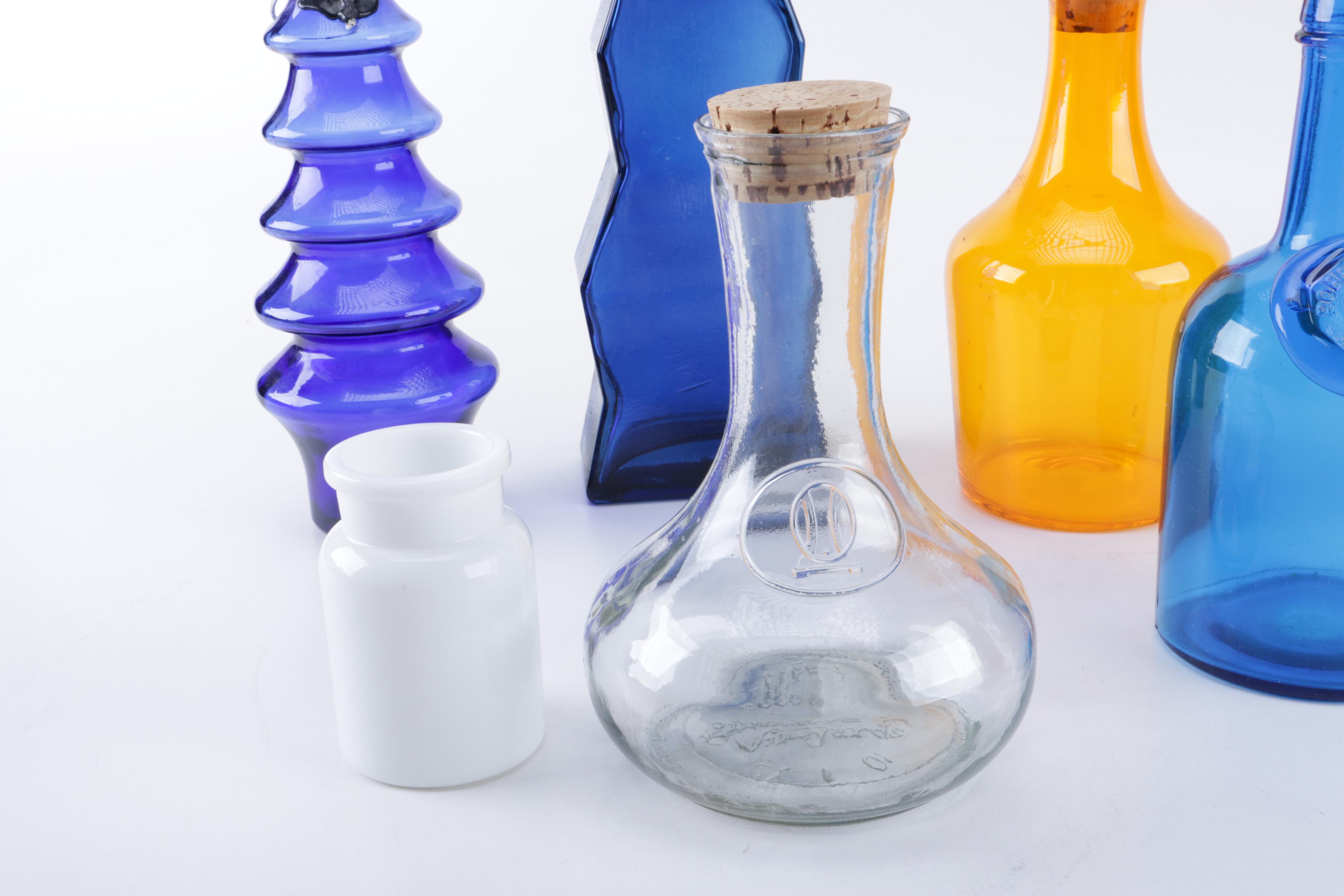 Assorted Glass Decanters and Bottles
