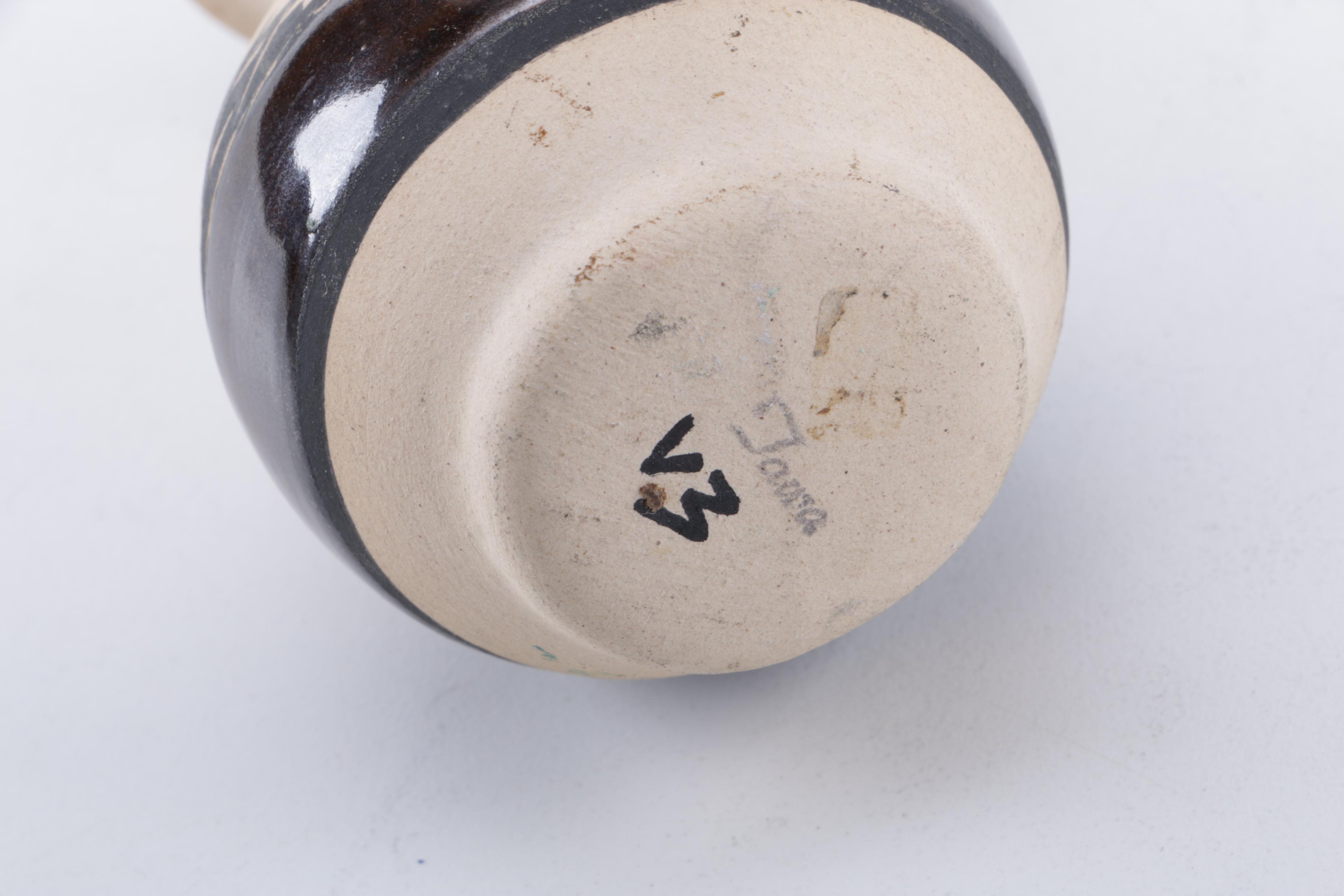 Small Ceramic Pots and Wooden Stand