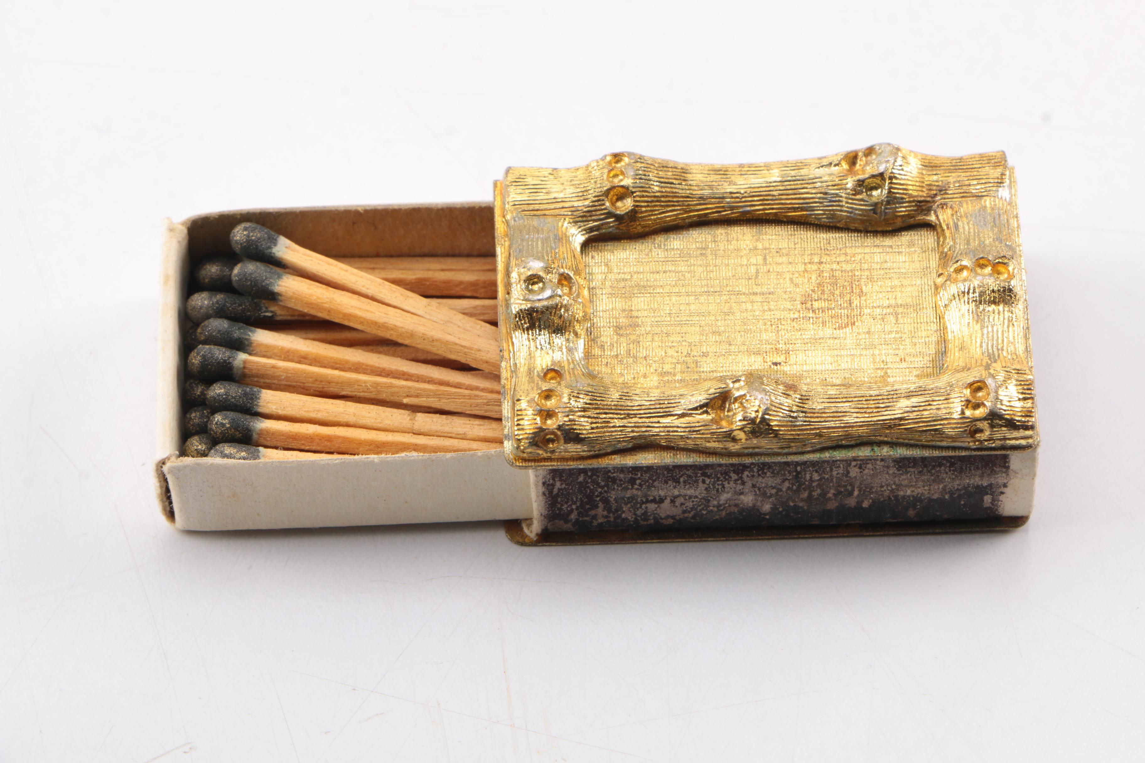 Vintage Chinoiserie Style Ash Receivers with Match Box Covers