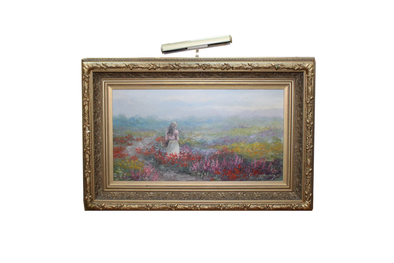 Ernestine Bucking Oil on Canvas "Picking Wildflowers"