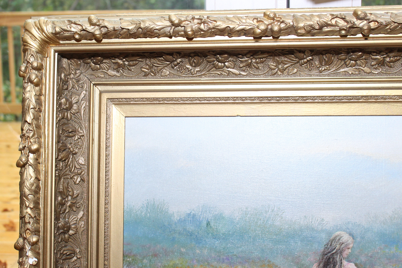 Ernestine Bucking Oil on Canvas "Picking Wildflowers"