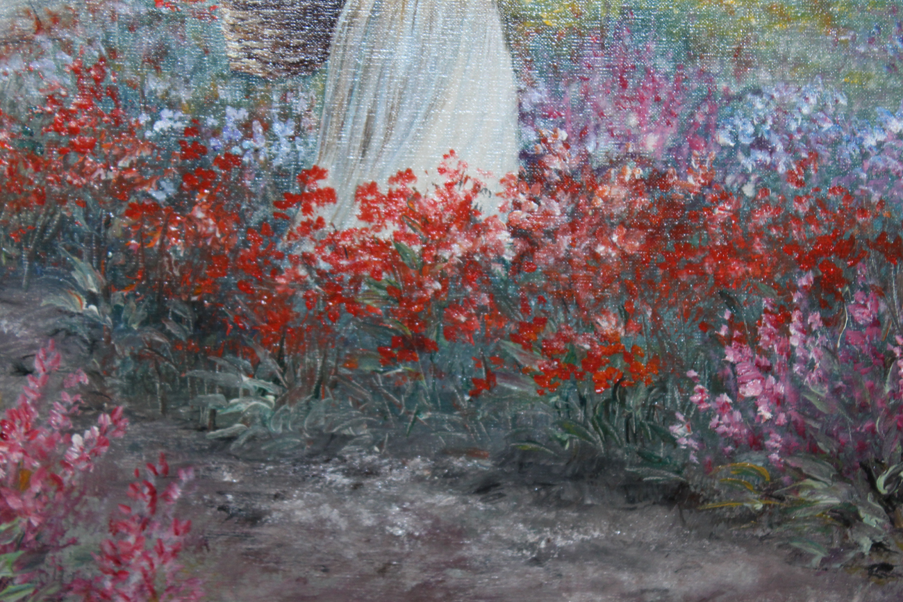 Ernestine Bucking Oil on Canvas "Picking Wildflowers"