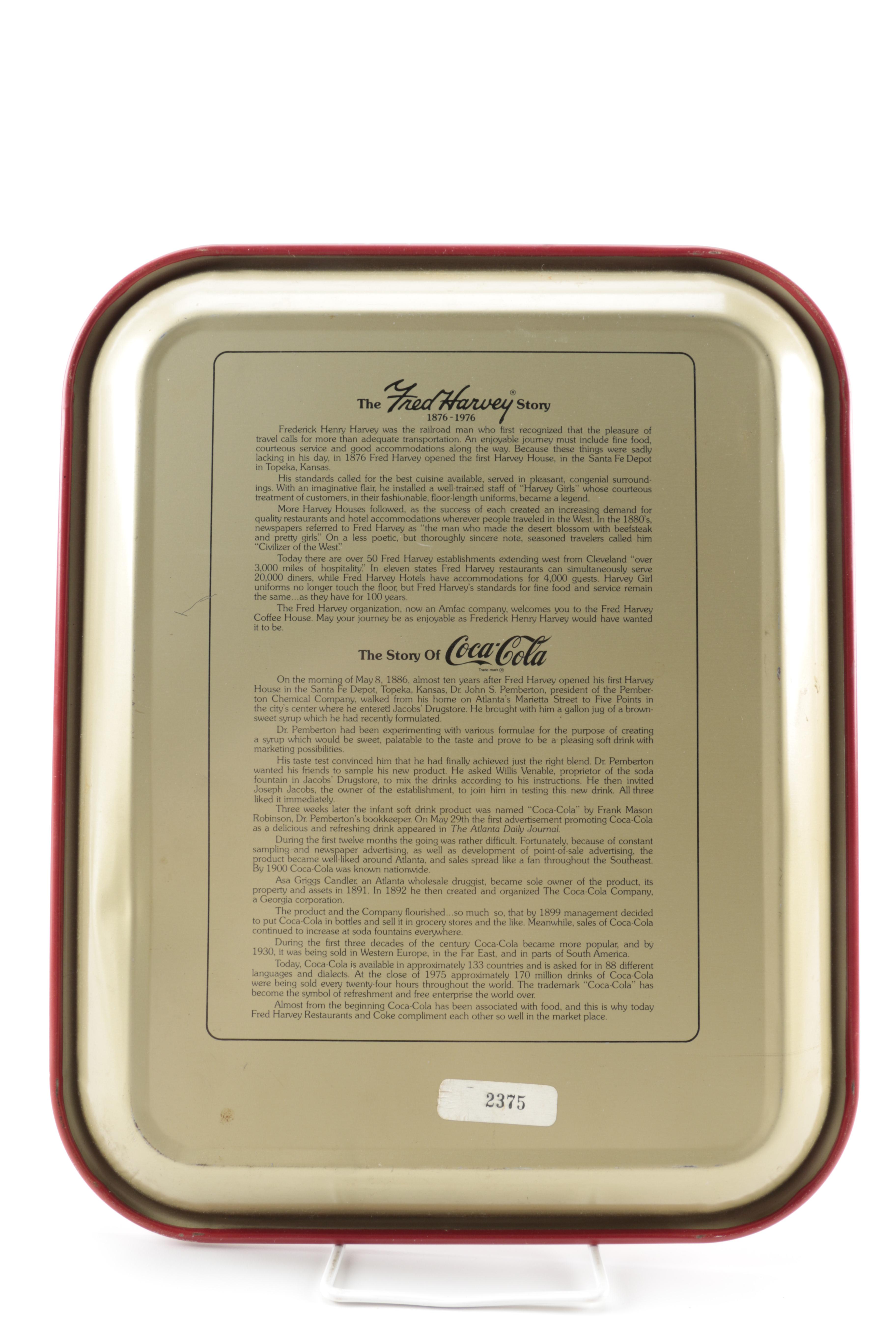 Limited Edition "Harvey Girl" Coca-Cola Tray