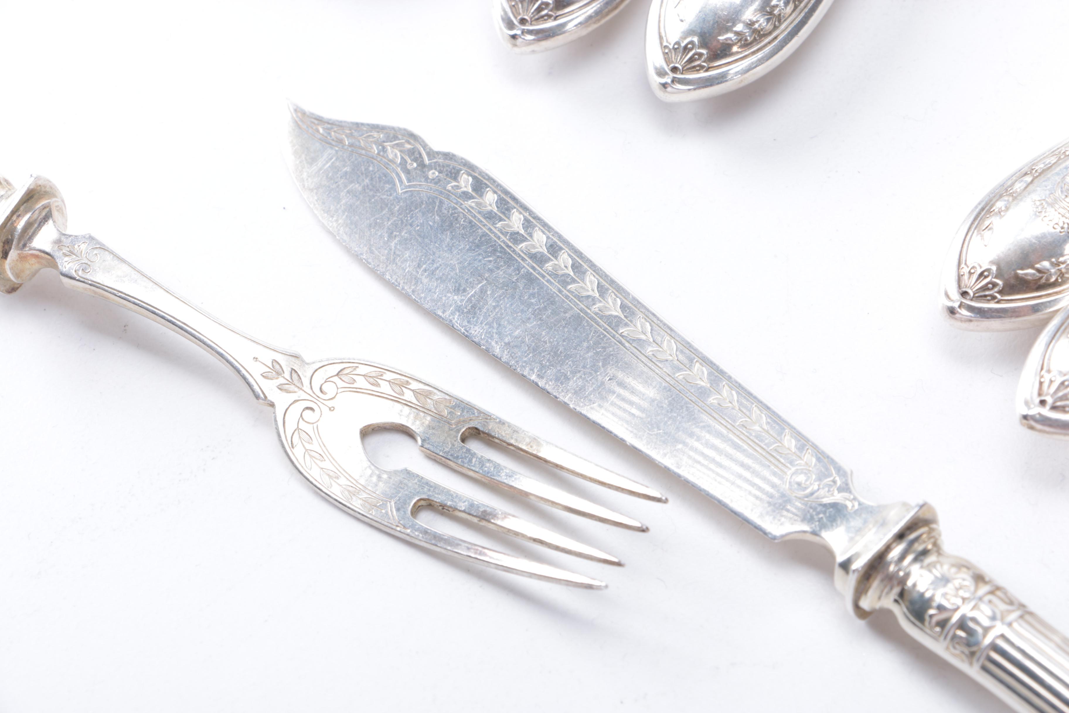 M. H. Wilkens & Söhne Sterling Silver Fish Flatware Set