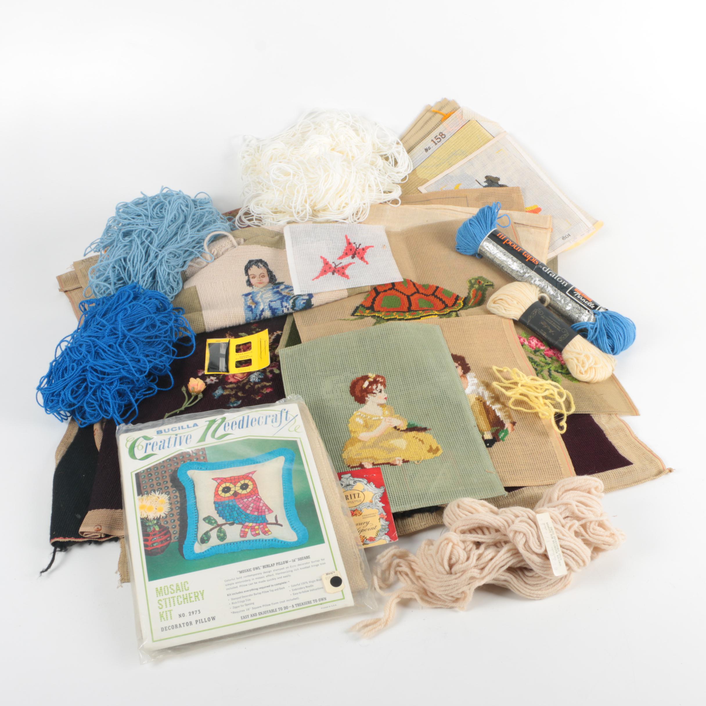 Vintage Needlepoint Samples and Kits