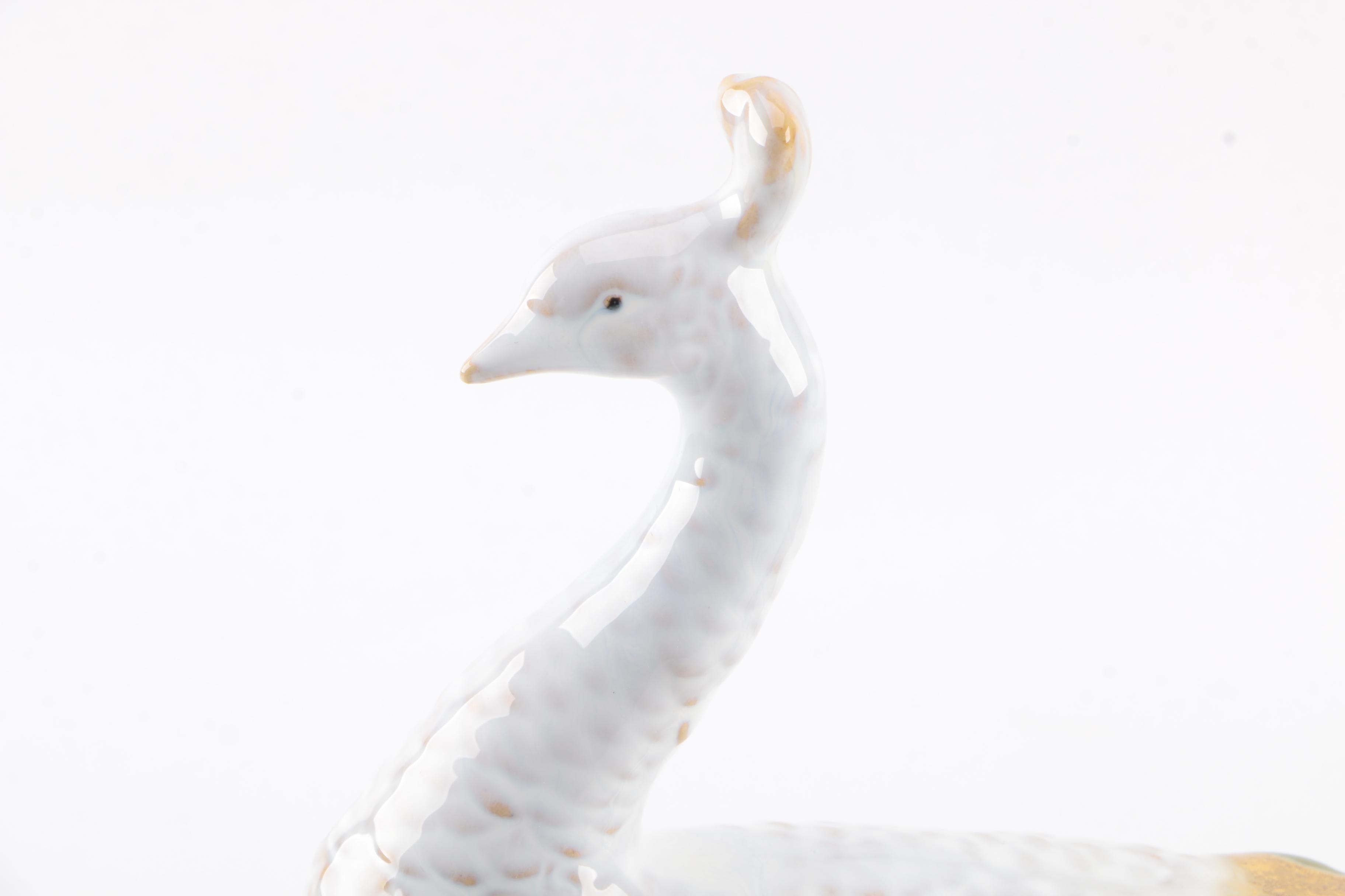 Ceramic Peacock Figurine Pair