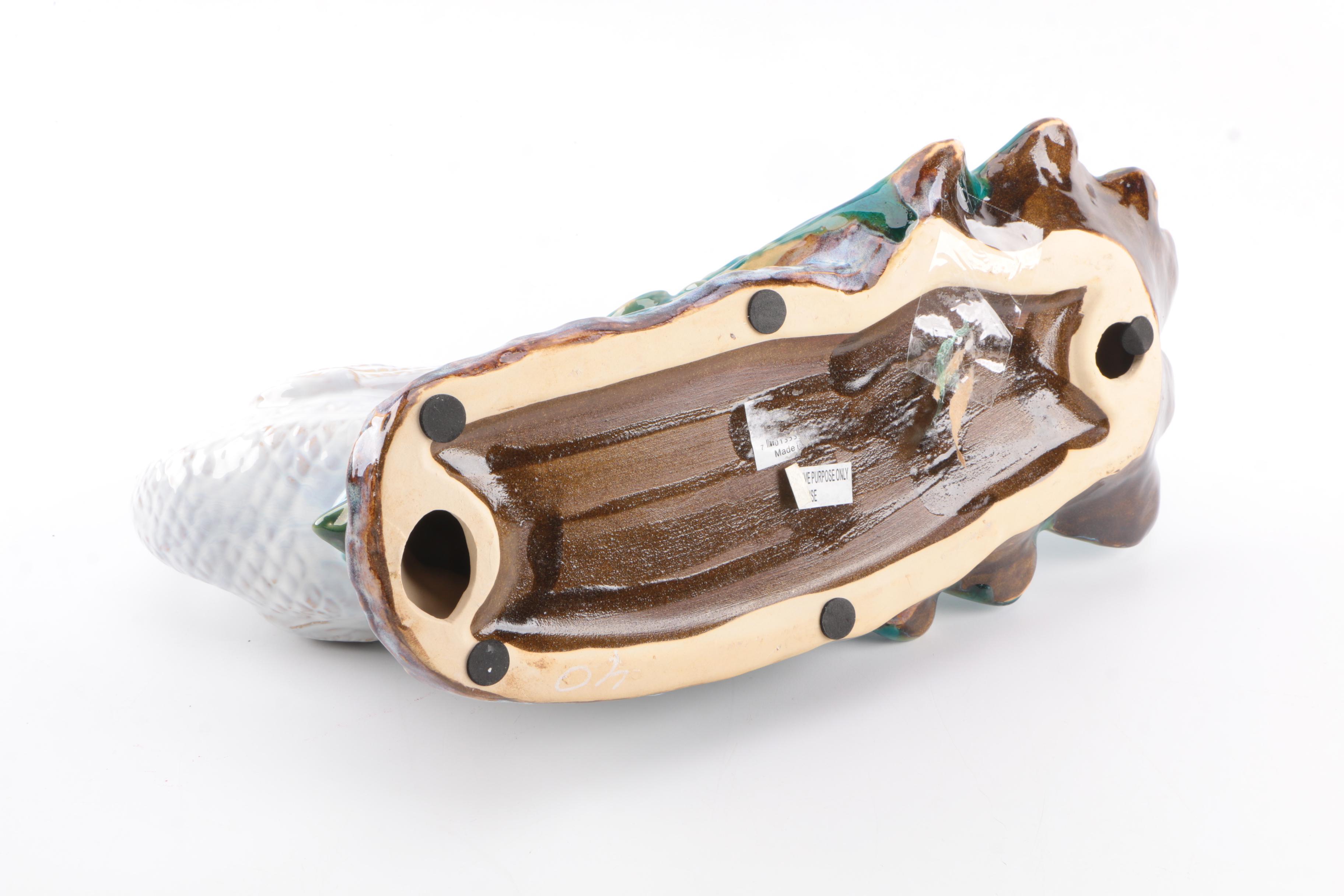 Ceramic Peacock Figurine Pair