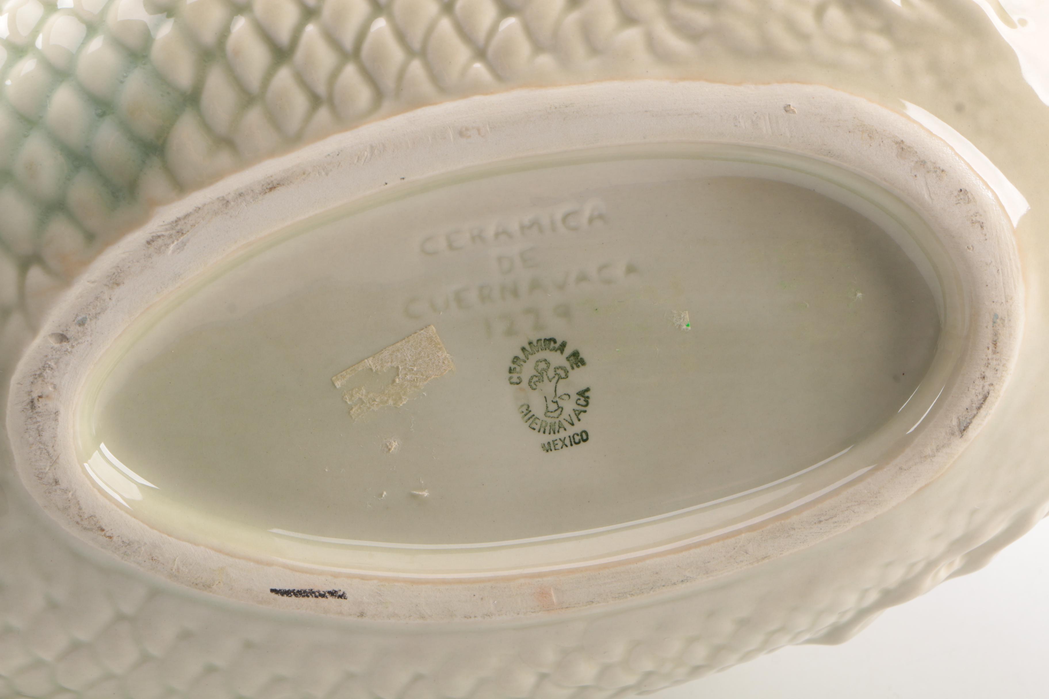 Ceramic Fish Soup Tureen and Ladle