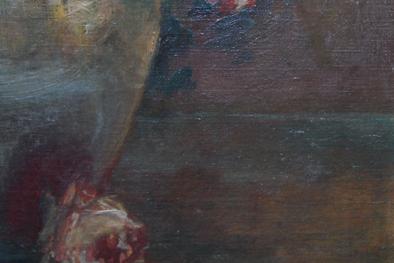 Antique Oil on Panel Floral Still Life