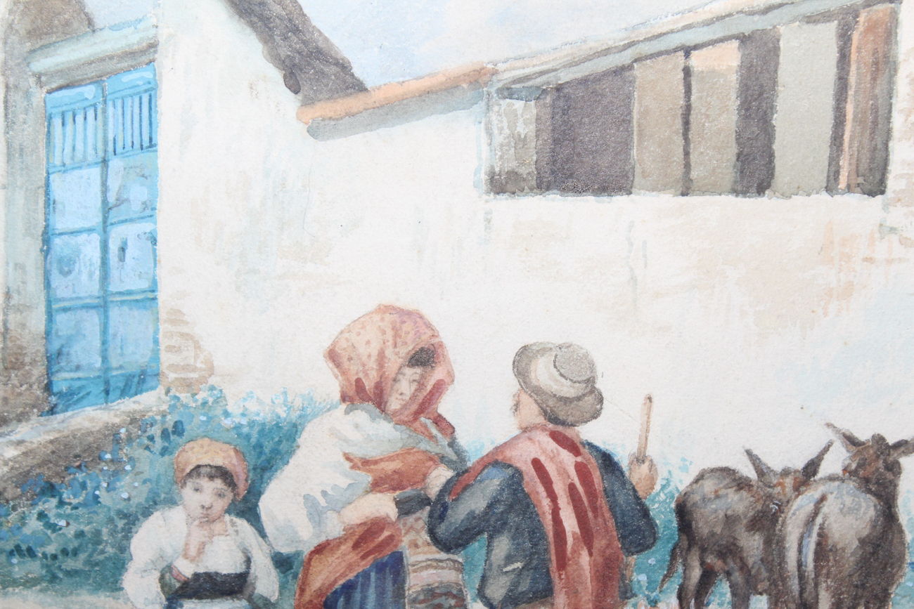 Antique Felmund D. Lune Watercolor on Paper