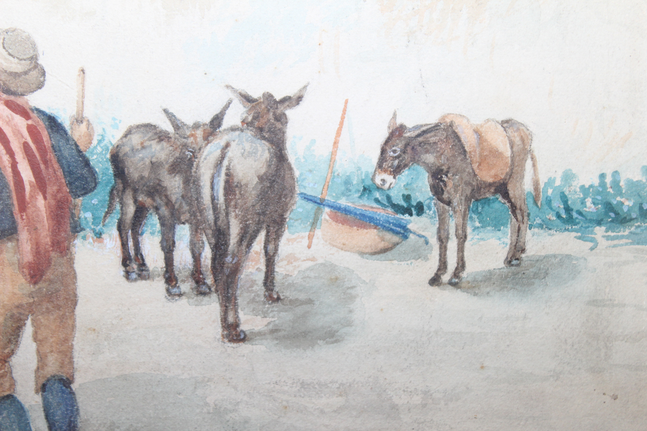 Antique Felmund D. Lune Watercolor on Paper