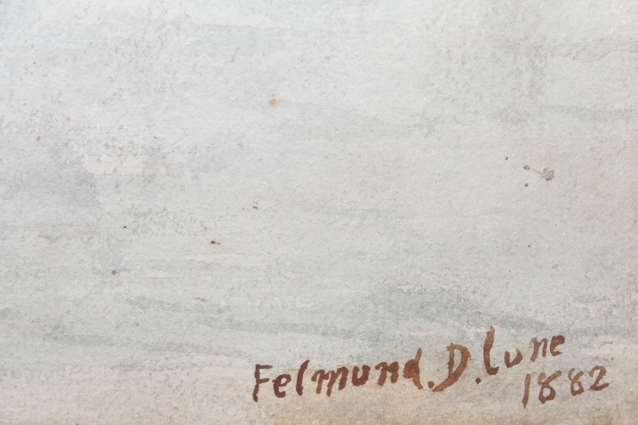 Antique Felmund D. Lune Watercolor on Paper