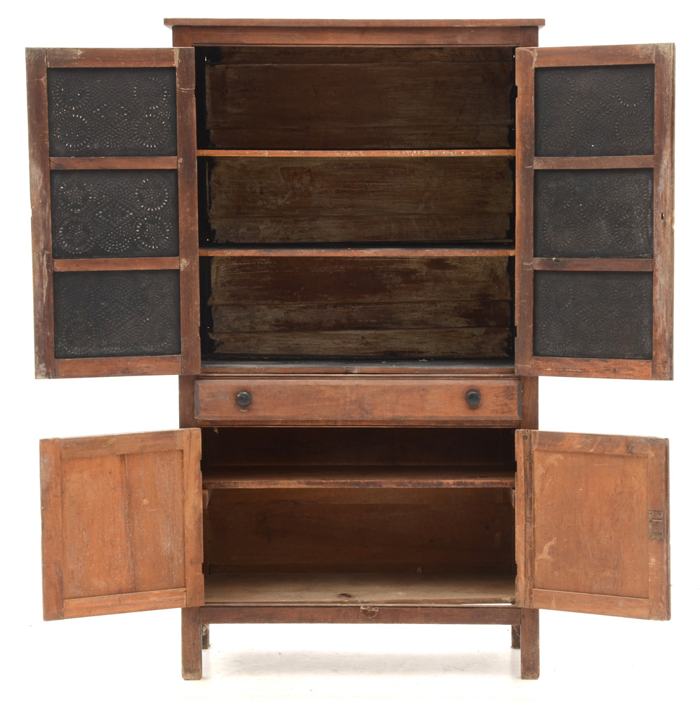 Antique Stained Poplar Pie Safe