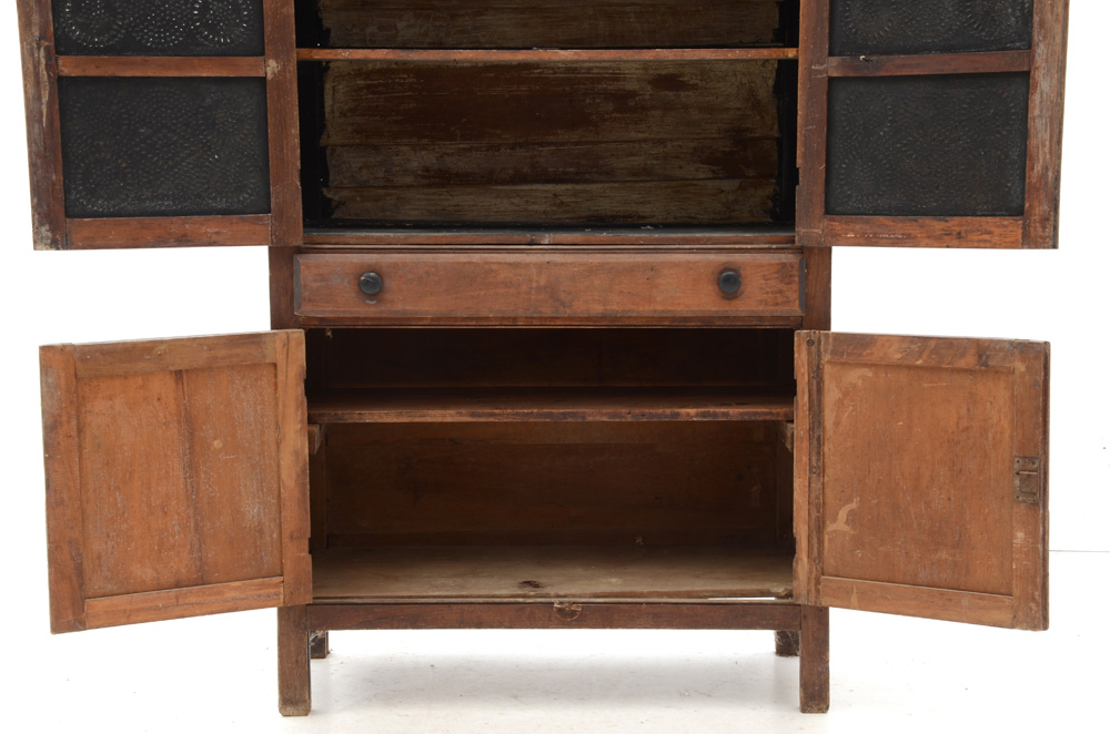 Antique Stained Poplar Pie Safe