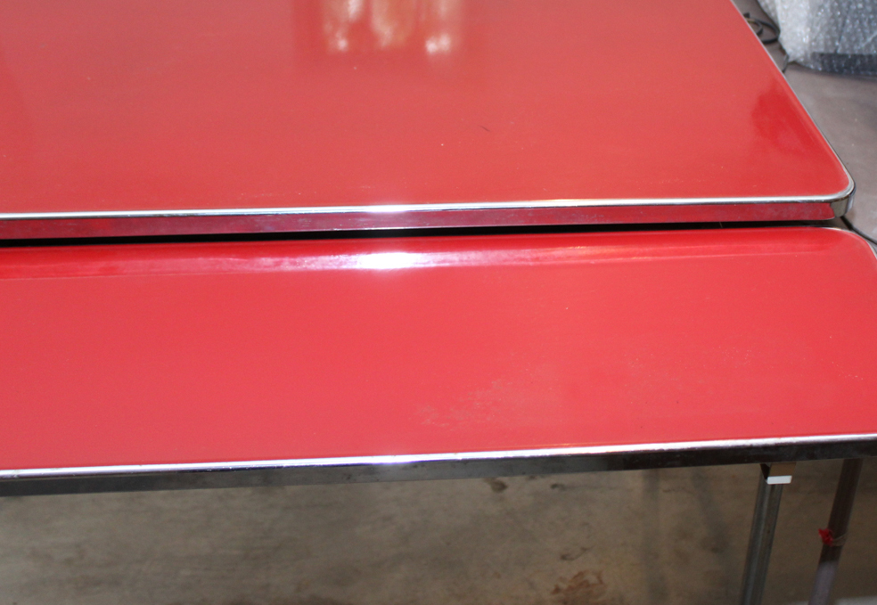 Vintage Mid-Century Metal Draw-Leaf Table by Howell