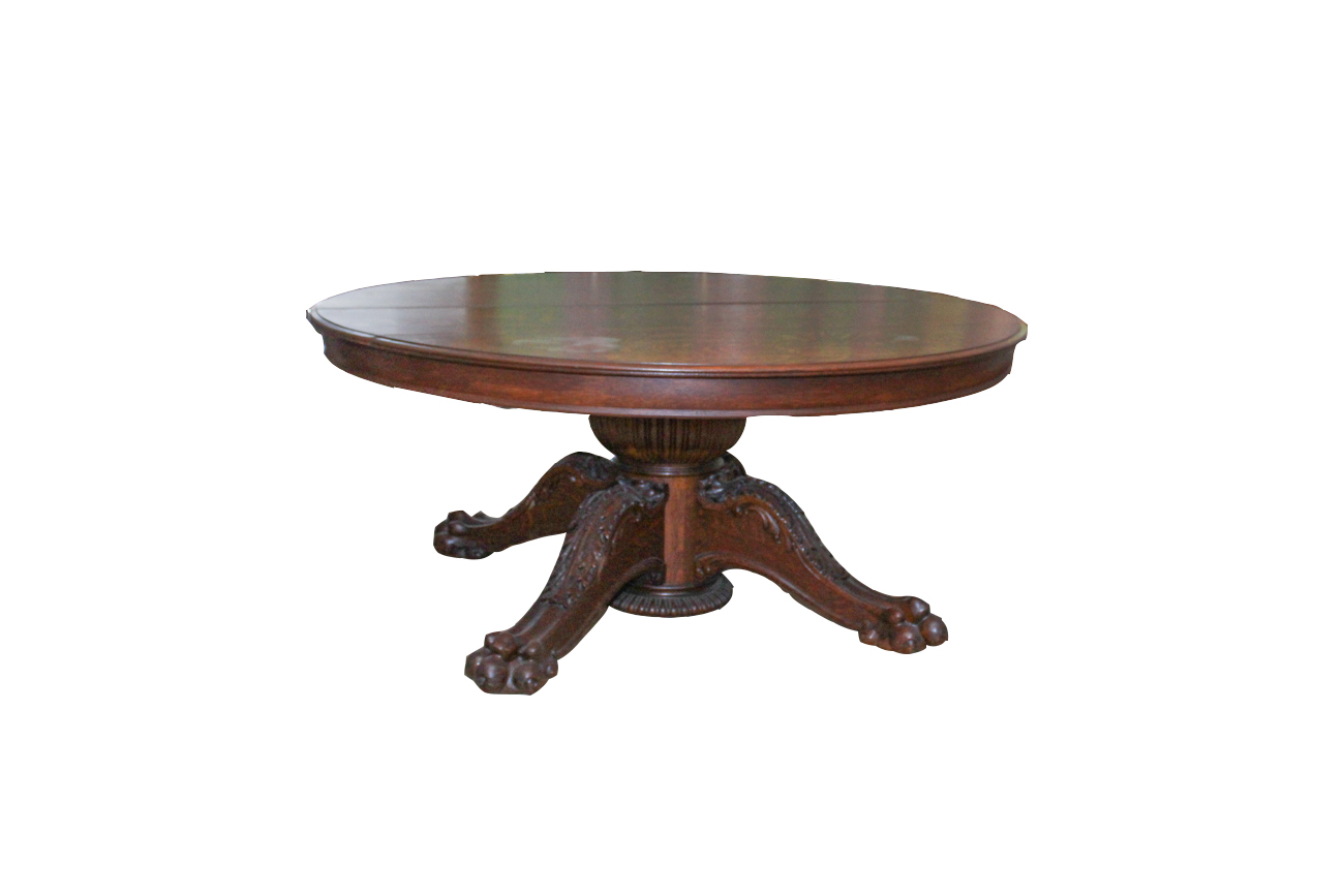 Antique Flame-Grained Oak Extension Table