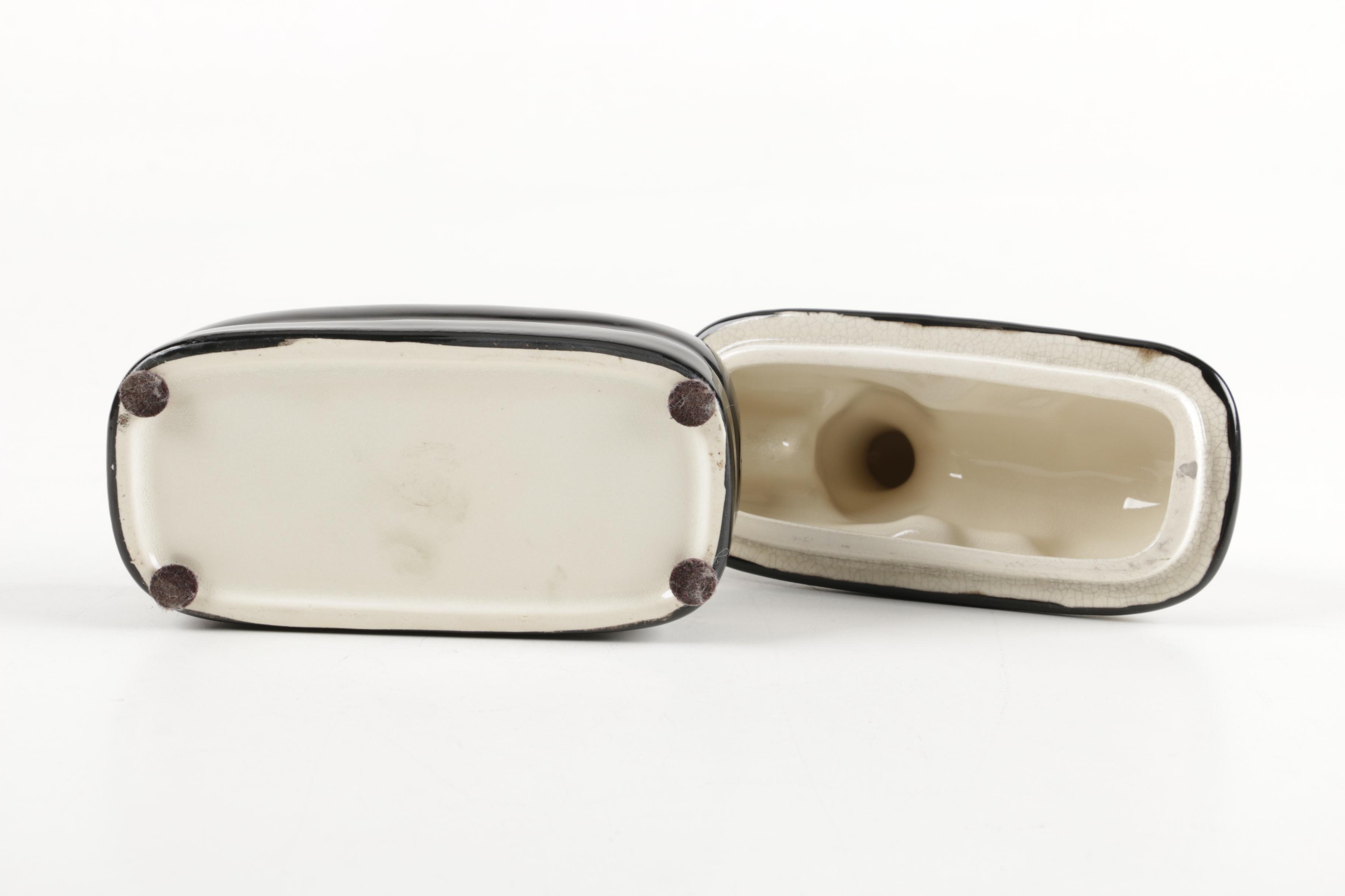 Hand-Painted Ceramic Animal Trinket Boxes and Figurine