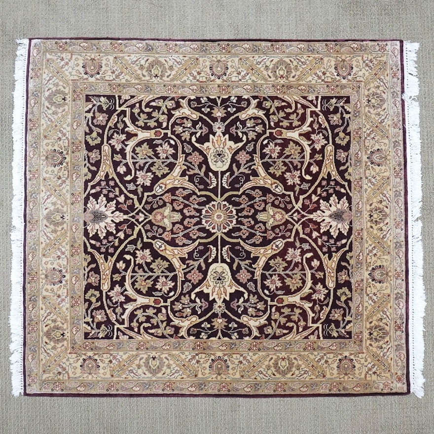 Hand-Knotted Persian Inspired Wool Area Rug