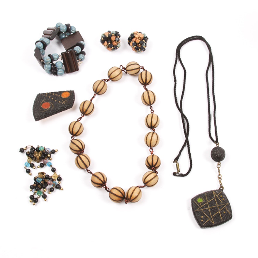 Variety of Wooden Jewelry