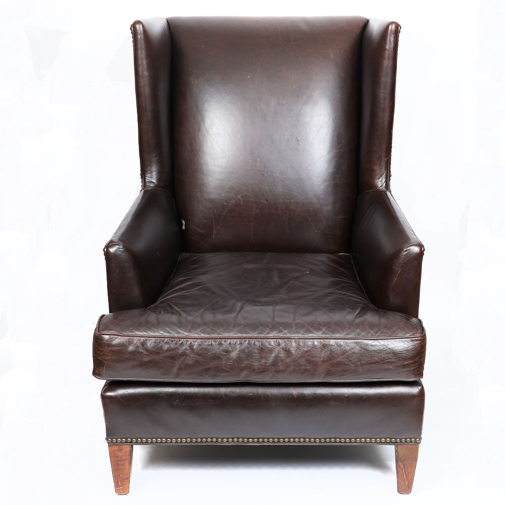 Full Grain Leather Club Chair By Mitchell Gold + Bob Williams