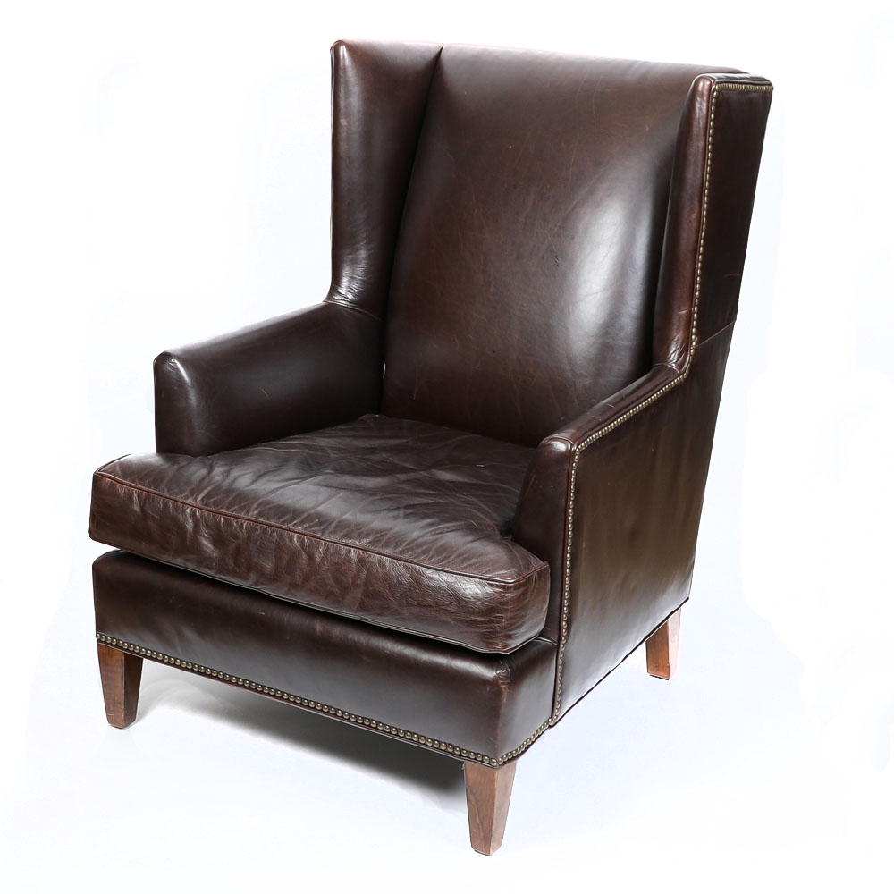 Full Grain Leather Club Chair By Mitchell Gold + Bob Williams