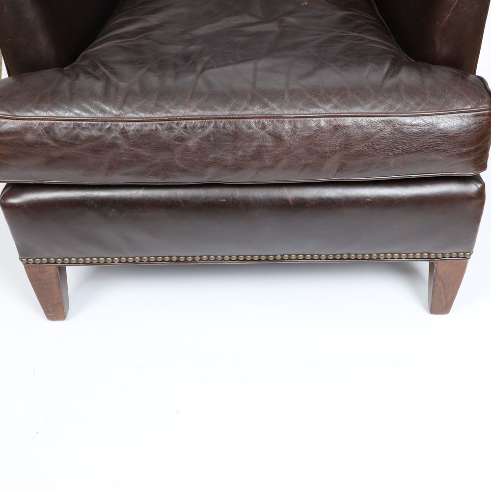 Full Grain Leather Club Chair By Mitchell Gold + Bob Williams