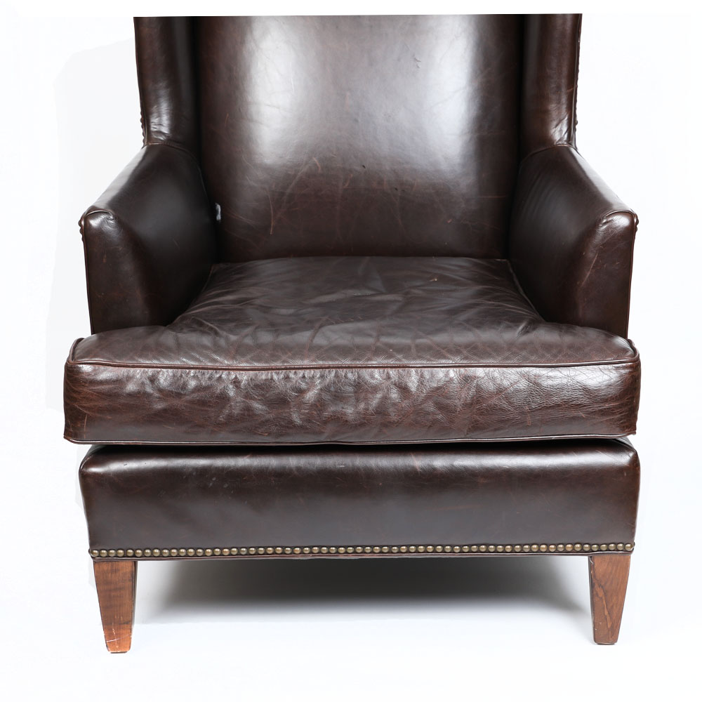 Full Grain Leather Club Chair By Mitchell Gold + Bob Williams