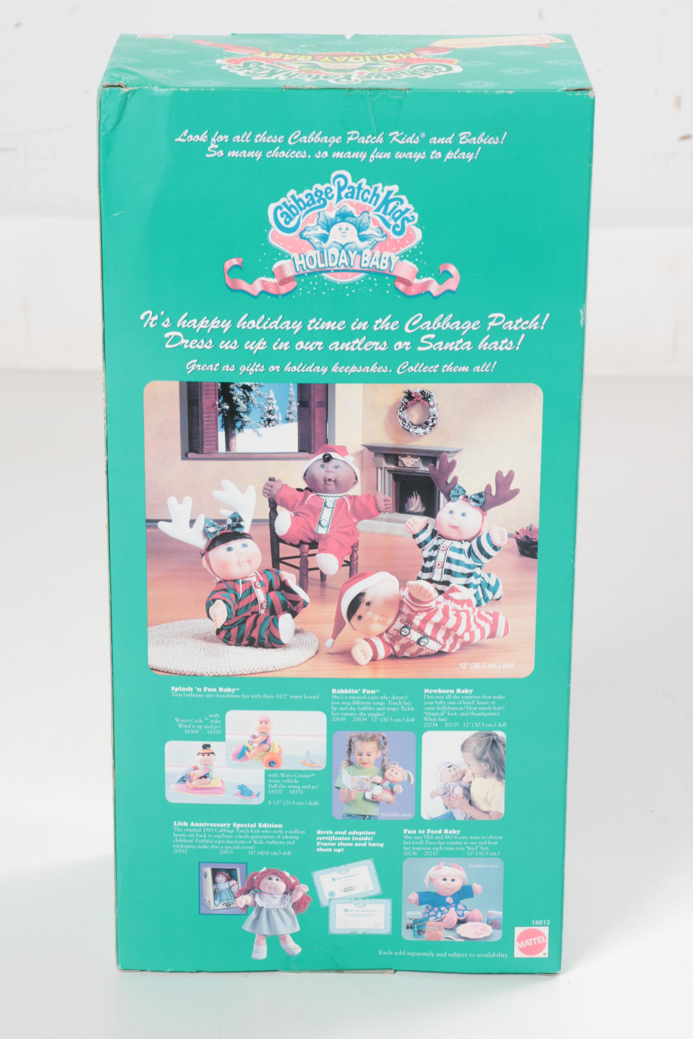 Assortment of Cabbage Patch Kids Including Holiday Baby