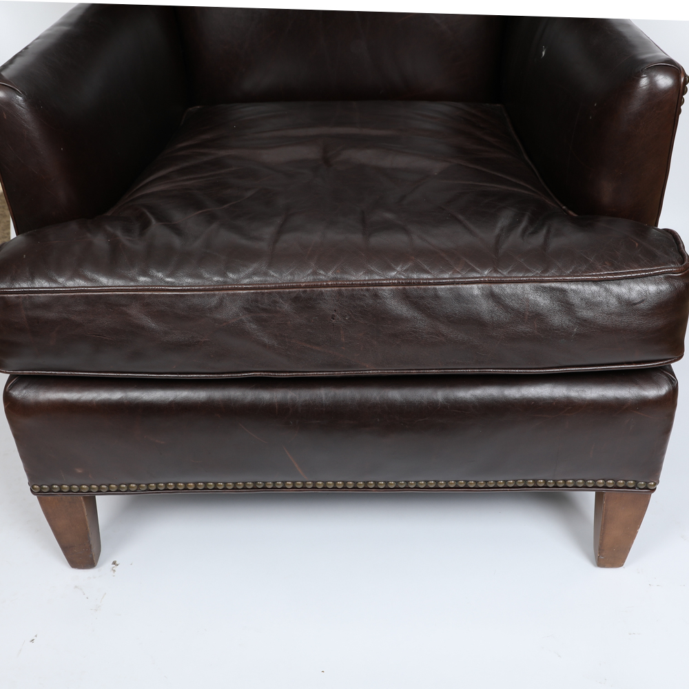 Full Grain Leather Club Chair By Mitchell Gold + Bob Williams