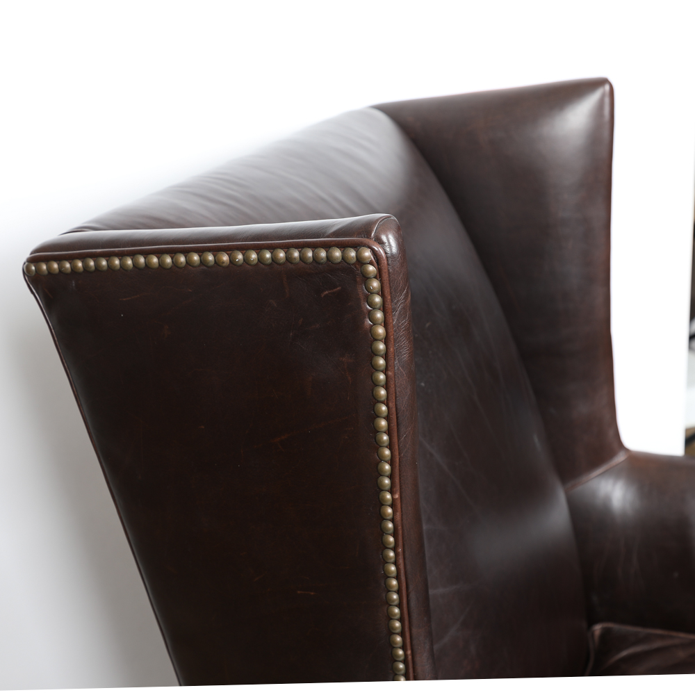Full Grain Leather Club Chair By Mitchell Gold + Bob Williams