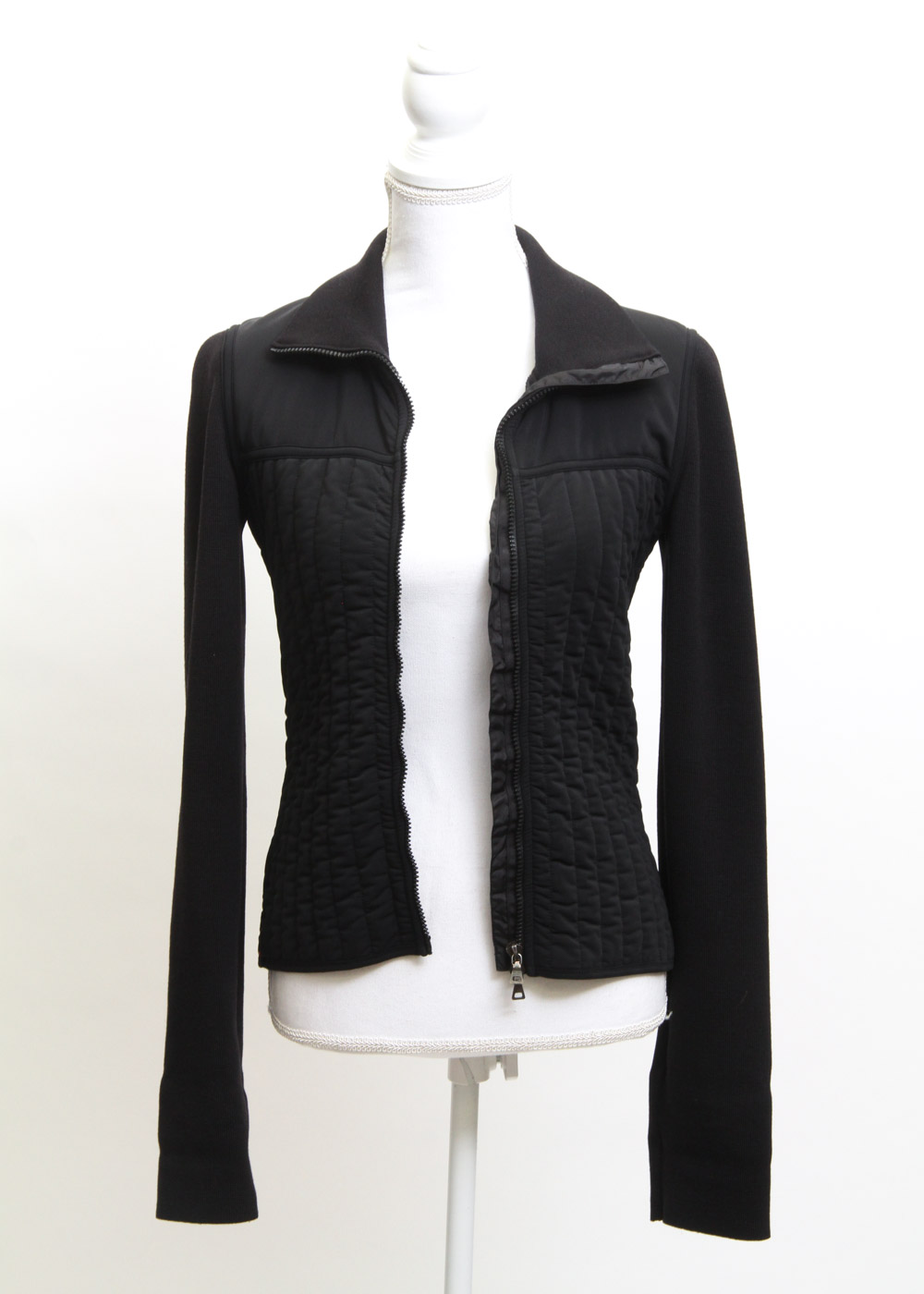 Prada Black Nylon Blend Zip-Up Jacket