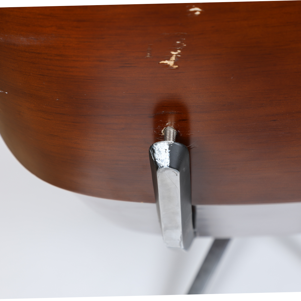 Modern Bentwood And Leather Eames Style Lounger