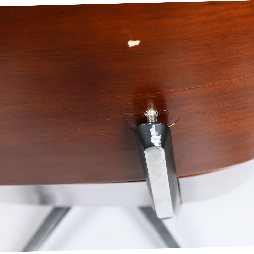 Modern Bentwood And Leather Eames Style Lounger