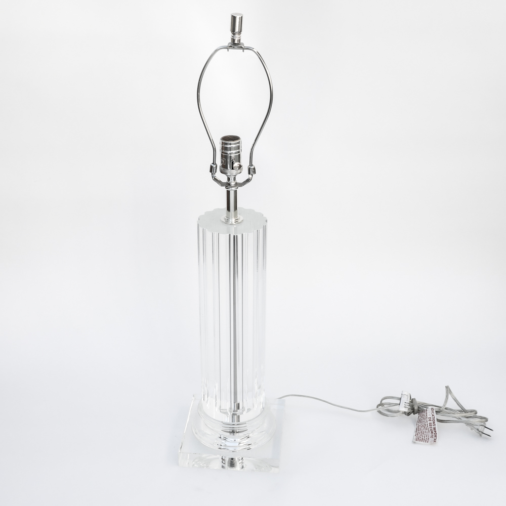 Glass Column Table Lamp