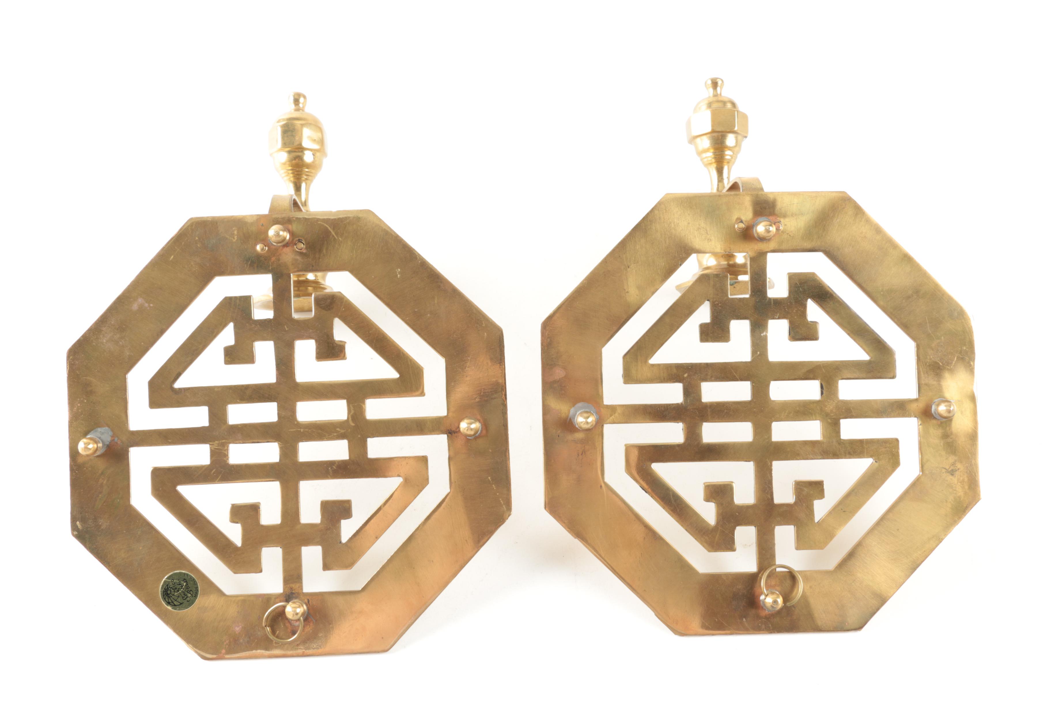 Asian Style Solid Brass Wall Candle Sconces
