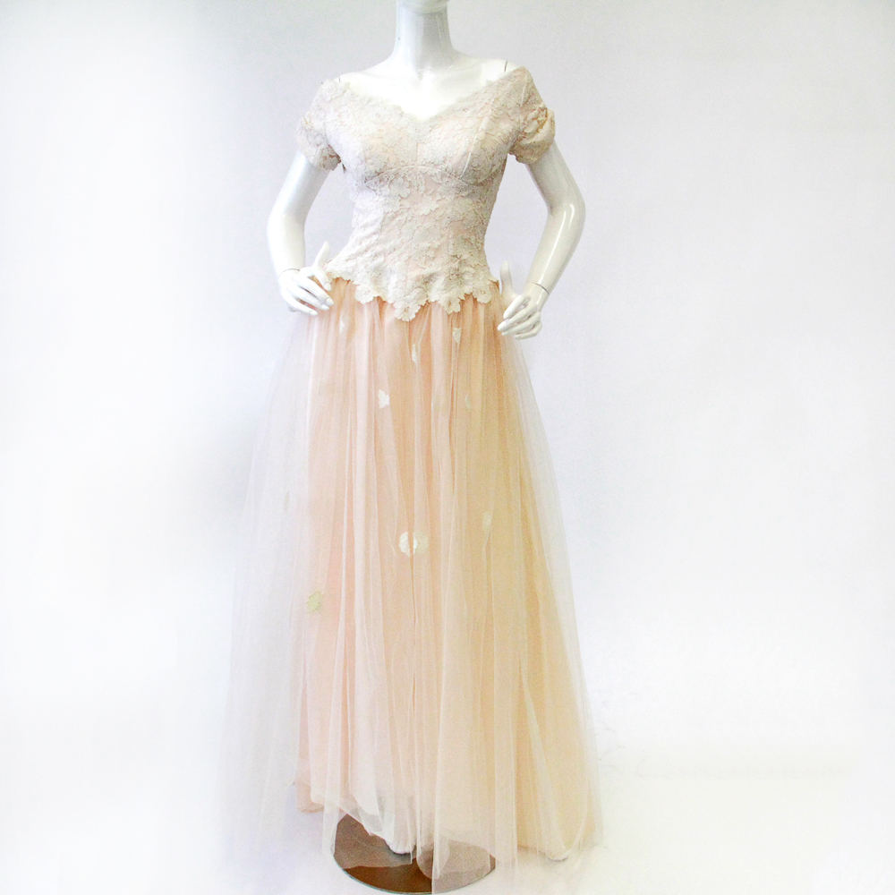 Vintage Priscilla of Boston Lace and Silk Ball Gown