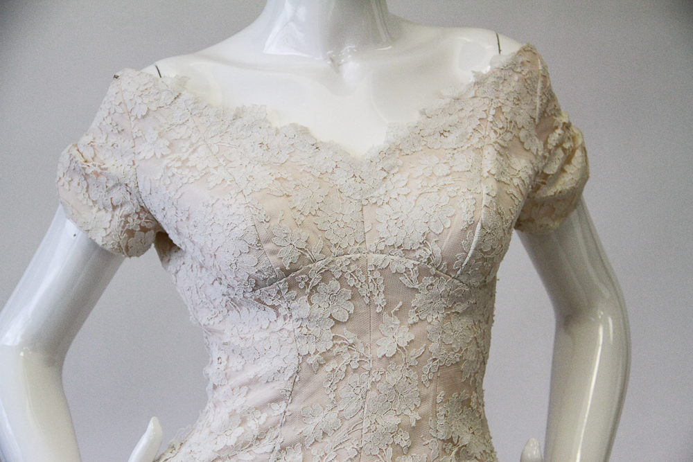 Vintage Priscilla of Boston Lace and Silk Ball Gown