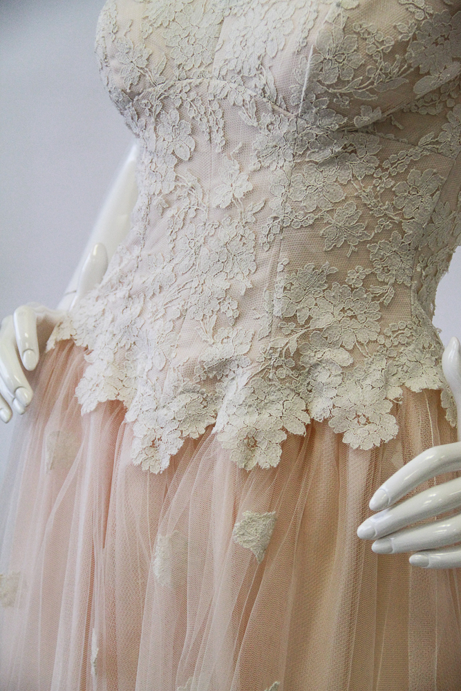 Vintage Priscilla of Boston Lace and Silk Ball Gown