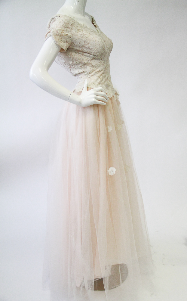 Vintage Priscilla of Boston Lace and Silk Ball Gown