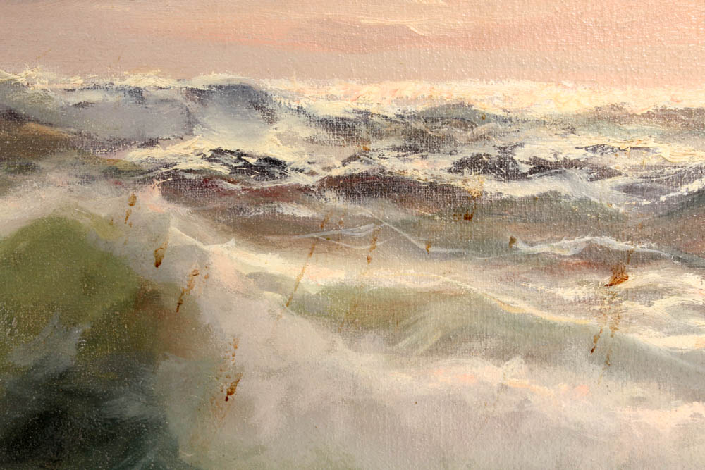 Guido Odierna Oil Painting on Canvas of Ocean Landscape